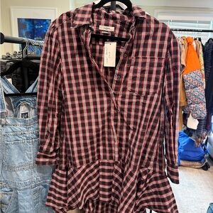 Isabel marant Plaid Ruffle Hem dress